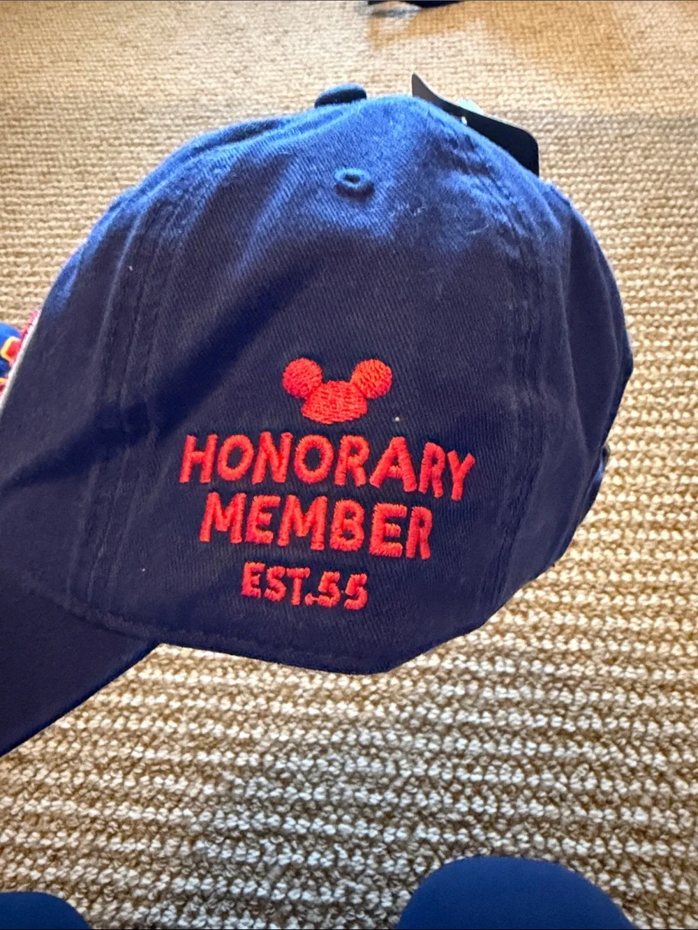 Disney Navy Mickey Mouse Club Embroidered Kids Cap with Red Patch